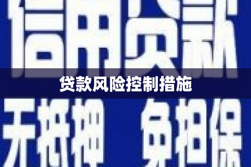 景泰贷款风险控制措施