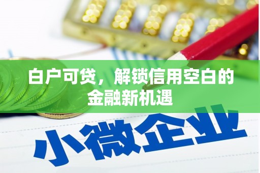景泰白户可贷，解锁信用空白的金融新机遇