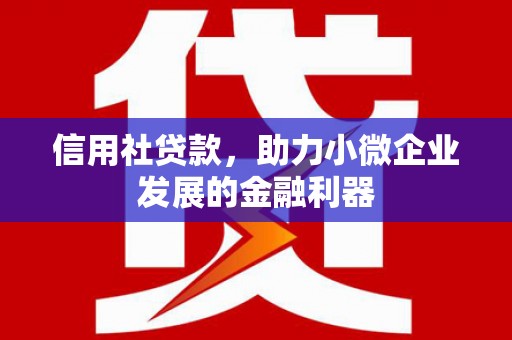 景泰信用社贷款，助力小微企业发展的金融利器