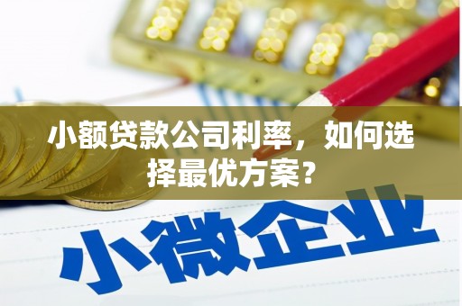 景泰小额贷款公司利率，如何选择最优方案？