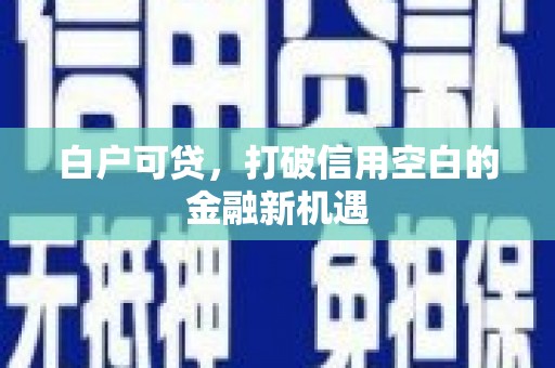 景泰白户可贷，打破信用空白的金融新机遇