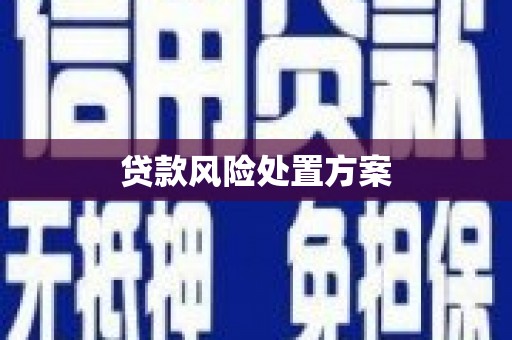 景泰贷款风险处置方案