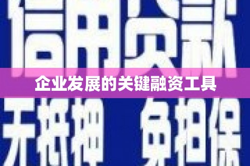 景泰企业发展的关键融资工具