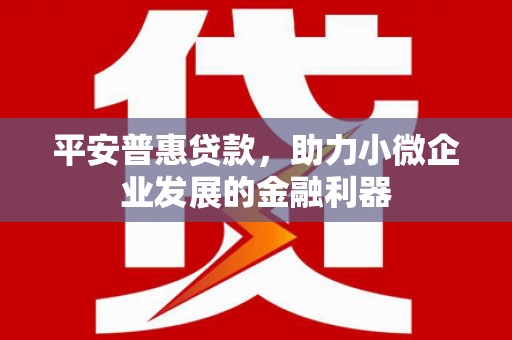 景泰平安普惠贷款，助力小微企业发展的金融利器