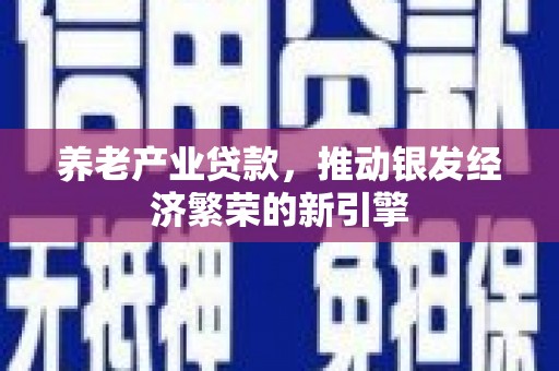 景泰养老产业贷款，推动银发经济繁荣的新引擎