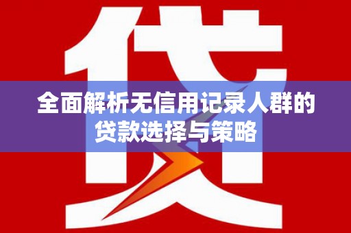 景泰全面解析无信用记录人群的贷款选择与策略